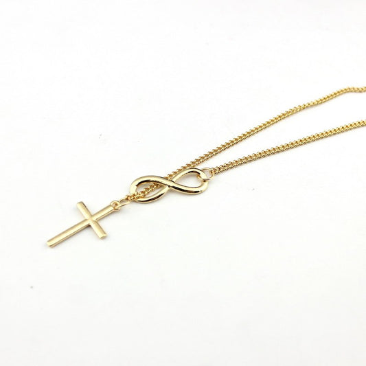 Infinity Cross Sweater Chain Necklace for Women
