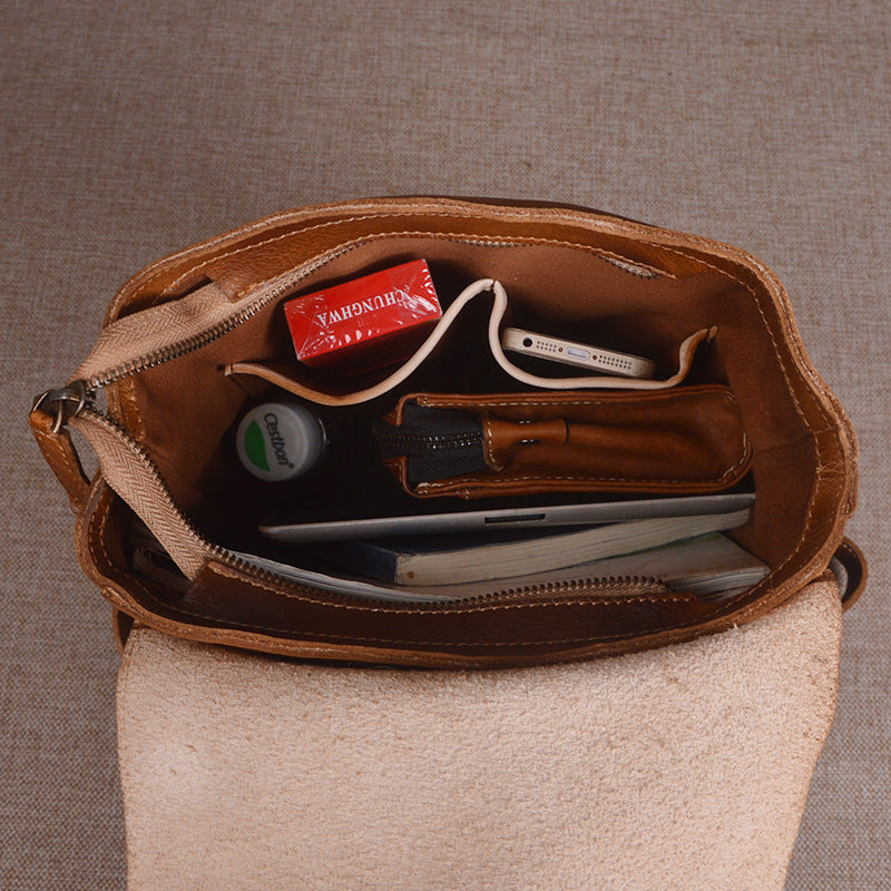 Leather Computer Backpack with Double Straps