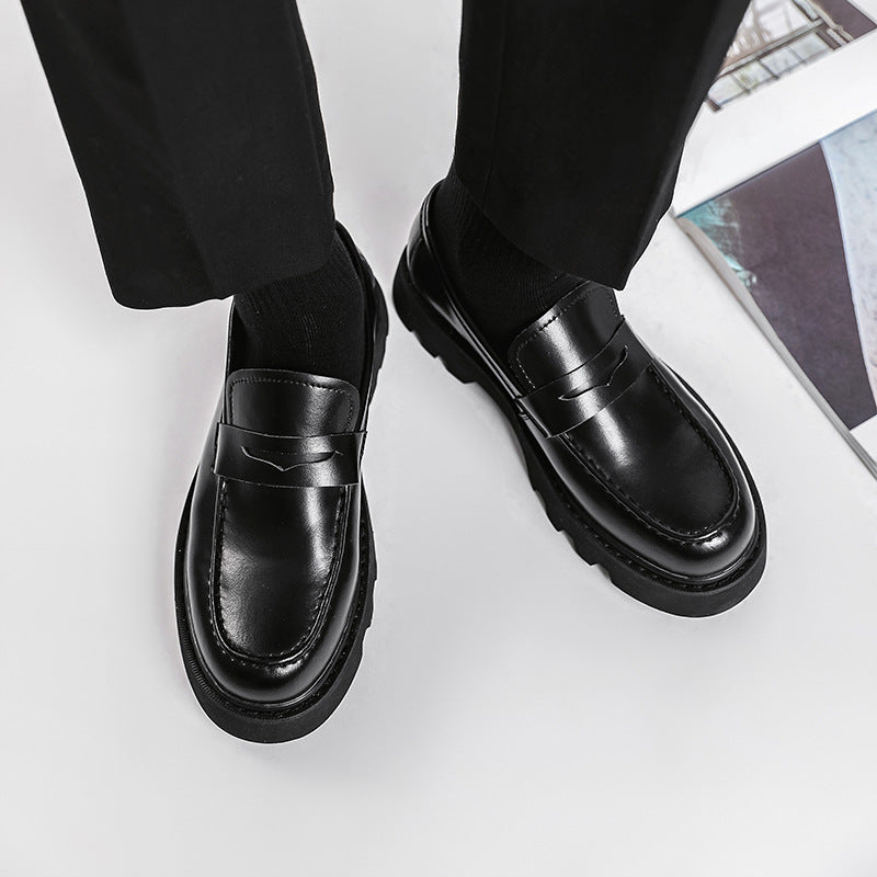 Chaussures pour hommes en cuir de veau noir à semelle souple