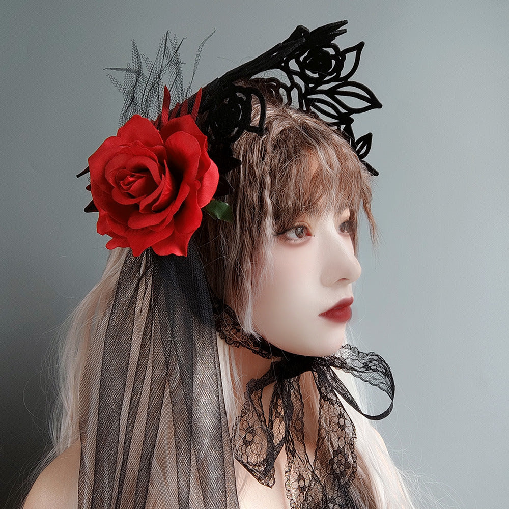 Witch One-Piece Rose Hat for Halloween