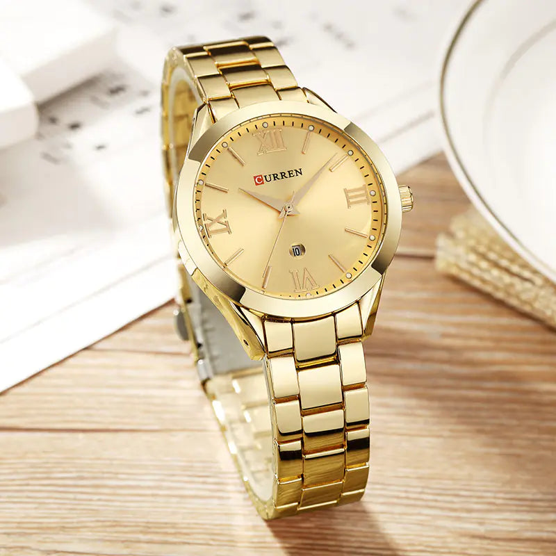 Montre à quartz étanche CURREN 9007 pour femme avec calendrier
