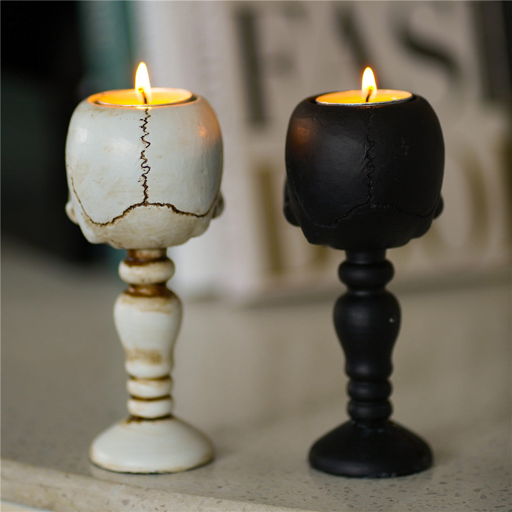 Black Standing Skull Decor Ornament for Halloween Party