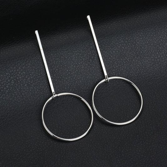 Wholesale Korean Style Round Hollow Pendant Earrings
