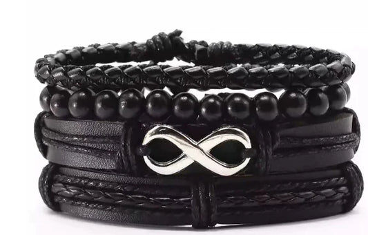 4 pcs. Handcrafted Leather Bracelet Set
