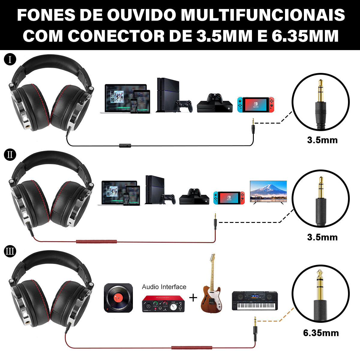 Wired Head-Mounted Sound Card Monitor Headphones