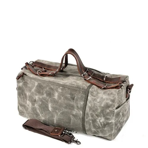 Retro Waxed Canvas Gym Duffel Bag