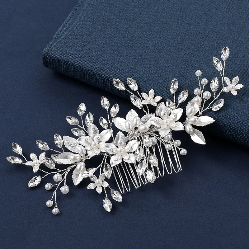 Handcrafted Bridal Hair Accessories with Rhinestones