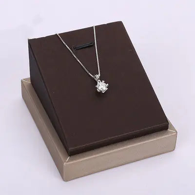 Minimalist Moissanite Necklace with Silver-Plated Chain