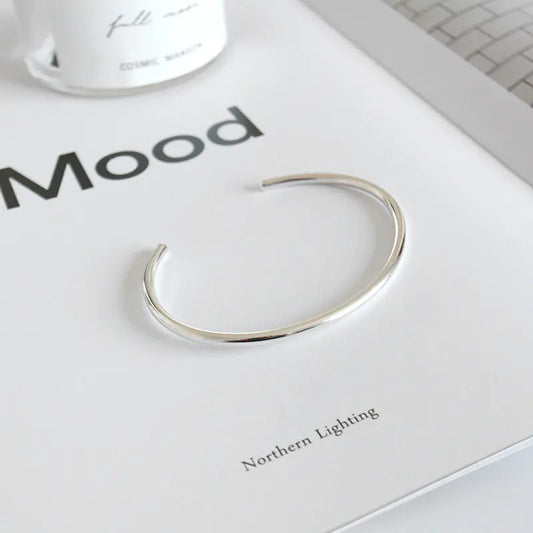 Sterling Silver Minimalist Open Circle Bracelet