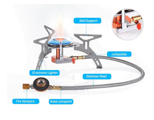 Portable Camping Stove with Windproof Burner