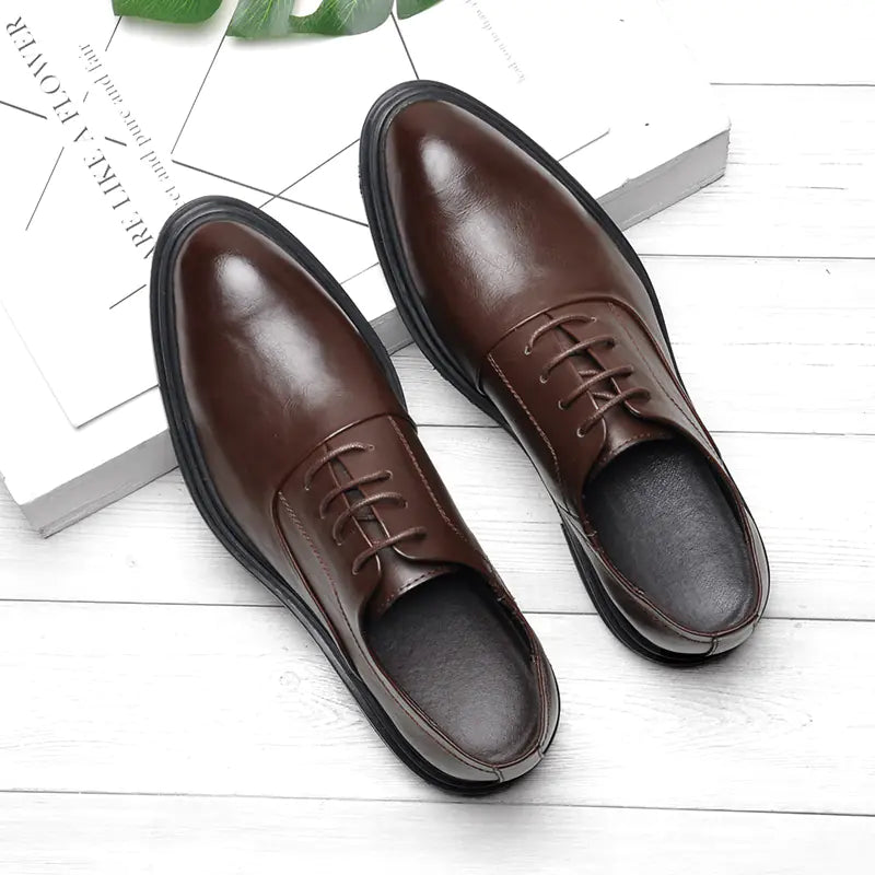 Men's Thick-Soled Leather Shoes