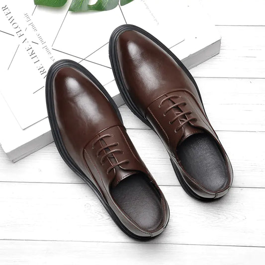 Men's Thick-Soled Leather Shoes