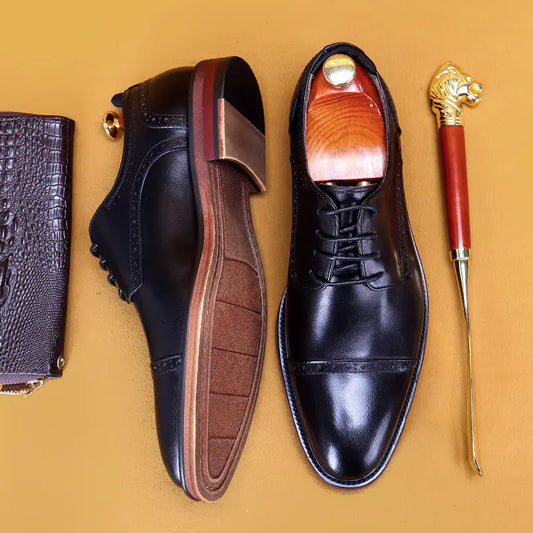Men's Leather Business Shoes - British Style