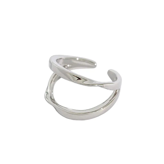Minimalist Gold Double Twisted Line Ring for Women