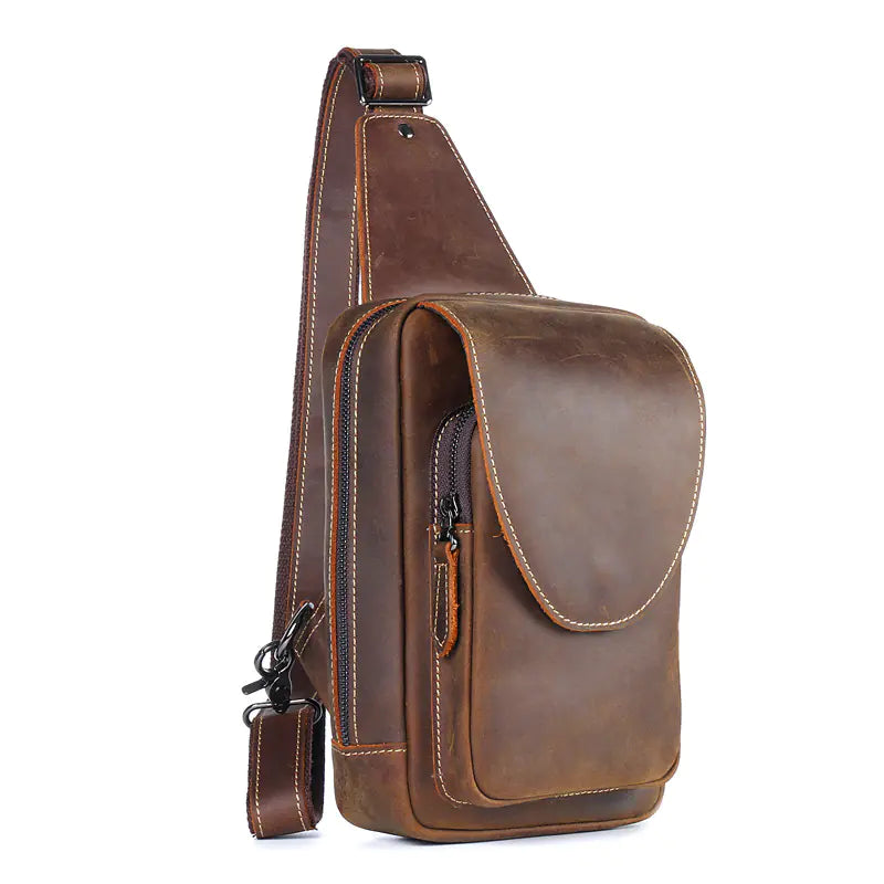 Sac bandoulière homme en cuir véritable