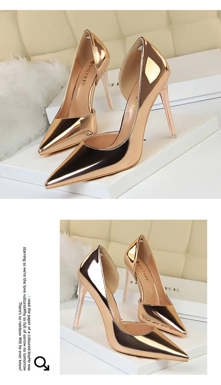 Stylish Pointed Toe with Metal Heel