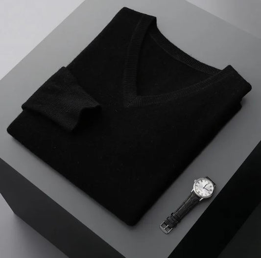 Men's V-neck Business Knit Sweater