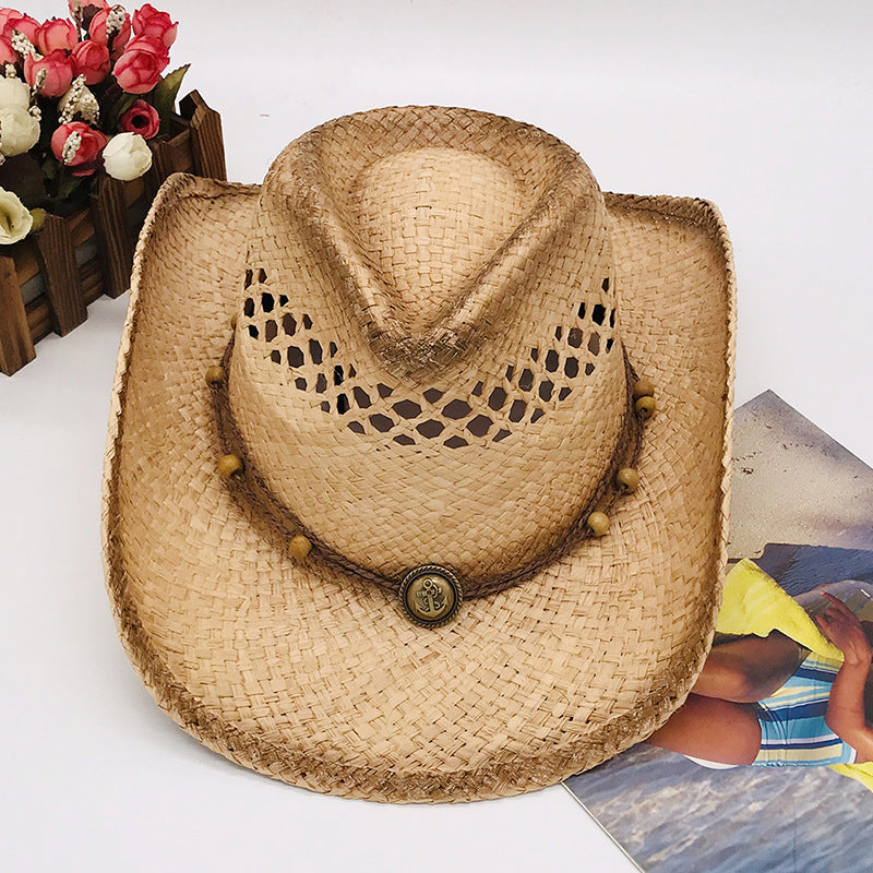Western Cowboy Style Sun Hat for Beach Vacation
