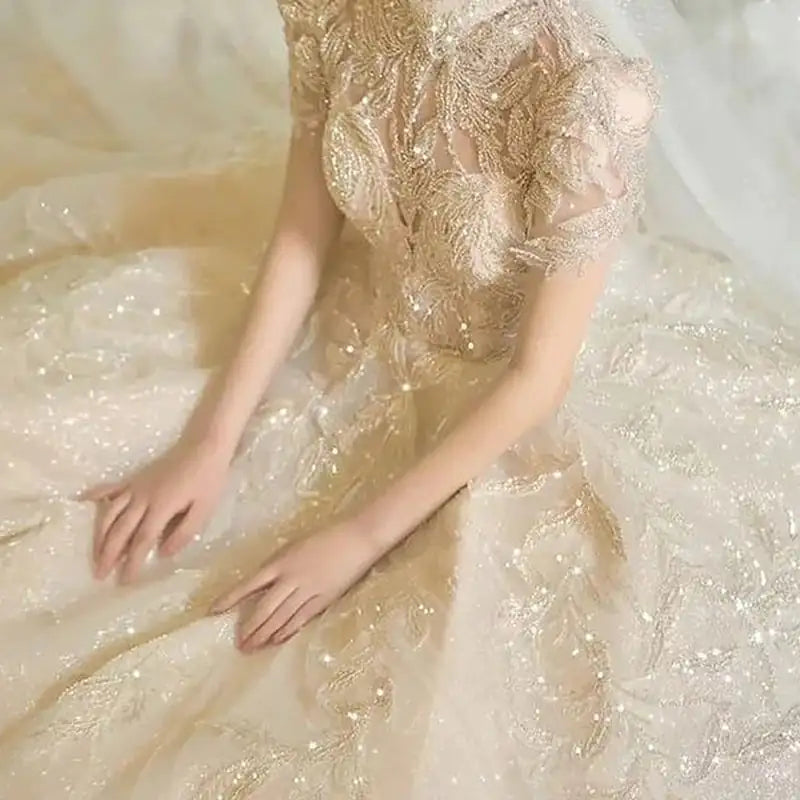 Robe de mariée rétro de style français amincissant