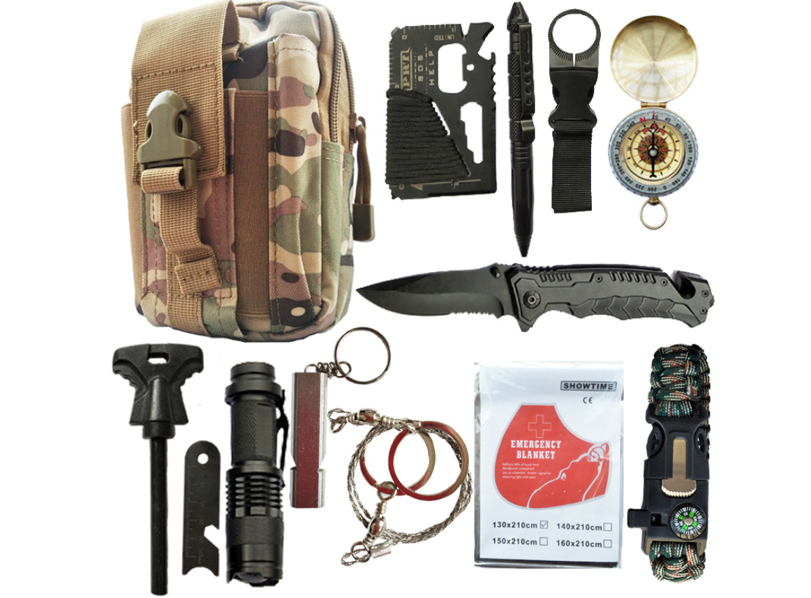 Outils de survie et trousse de premiers secours pour utilisation en extérieur