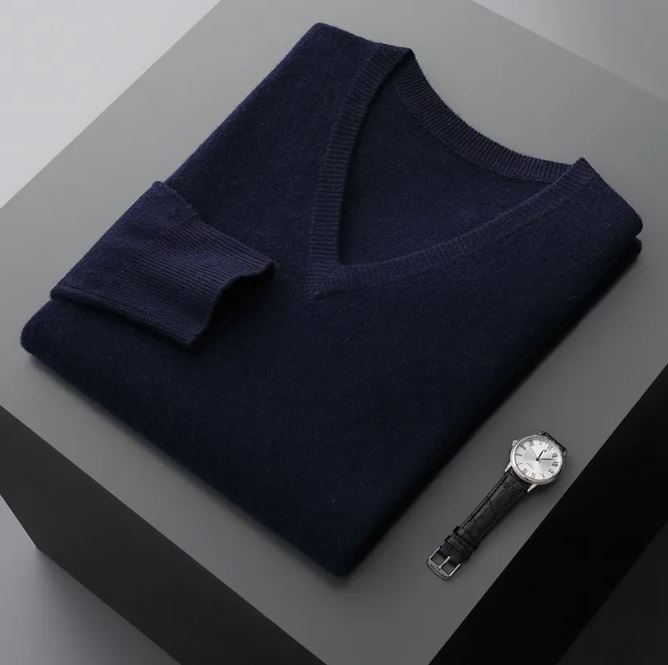 Pull en maille col V pour homme