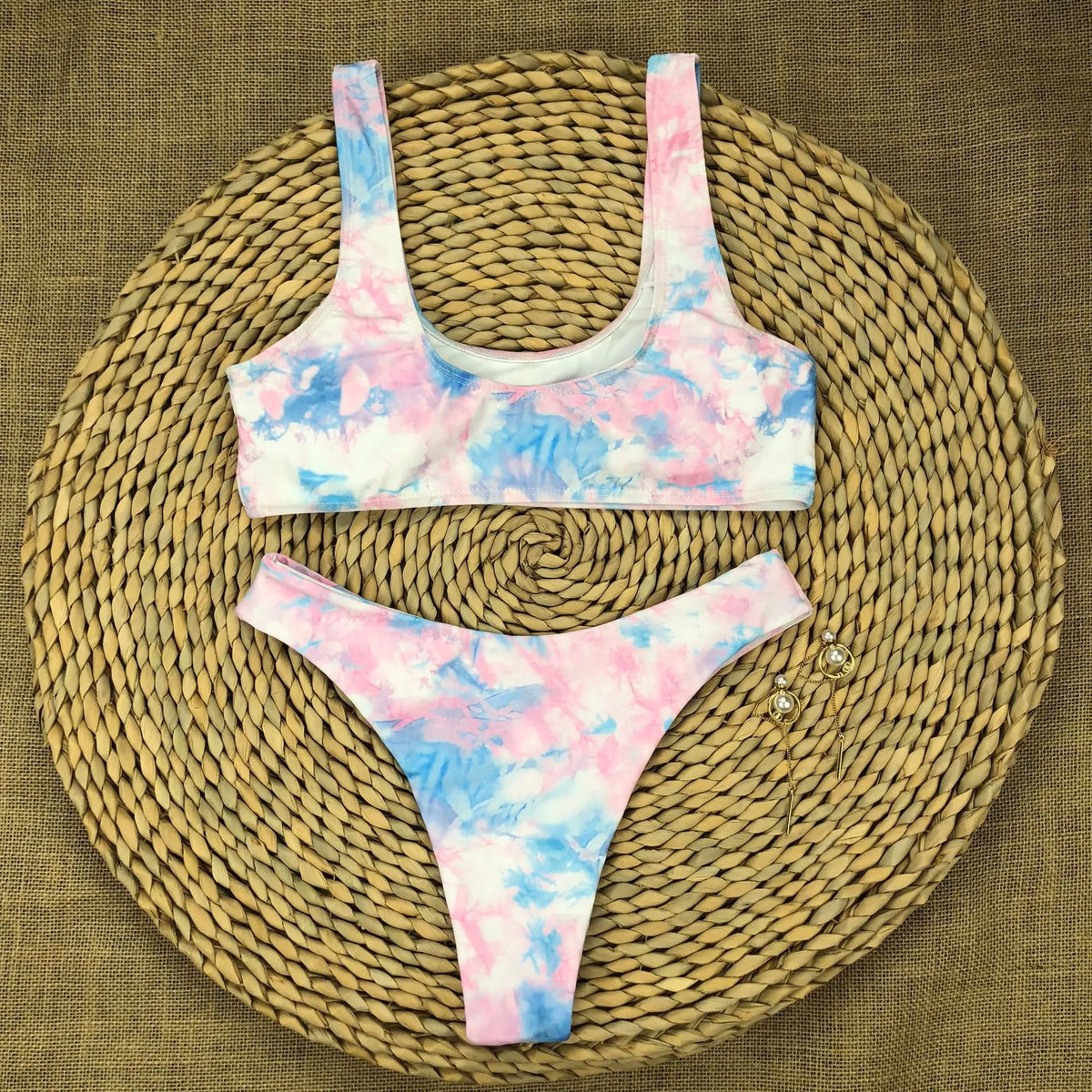 Ensemble de bikini tie-dye coloré pour femme