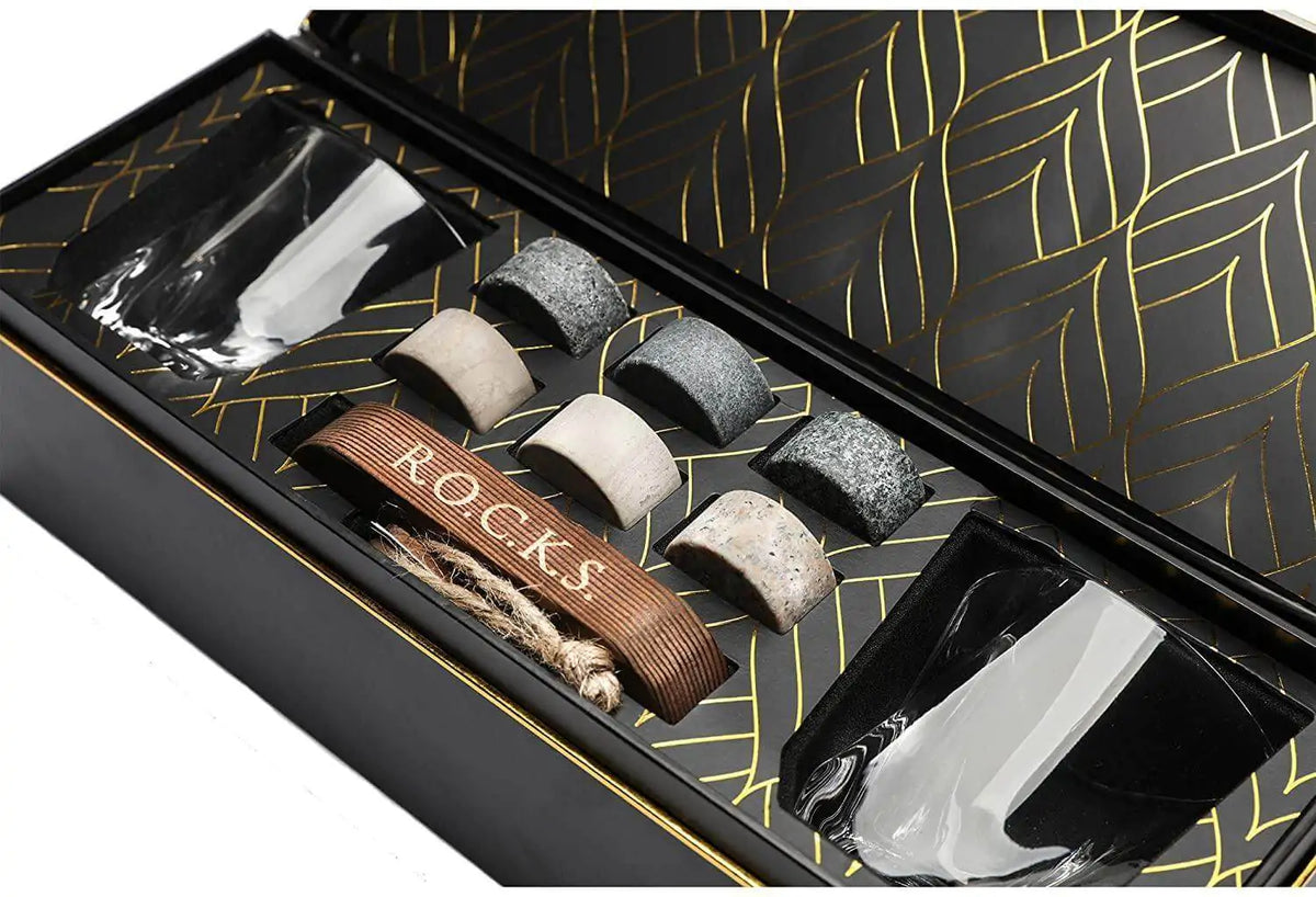 Le coffret du connaisseur – édition pierres à whisky et verre torsadé
