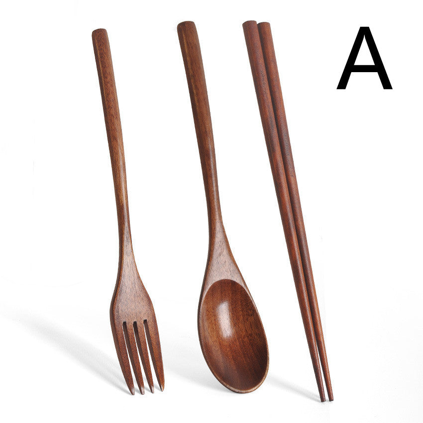 Korean Wooden Tableware Creative Color Spoon Set