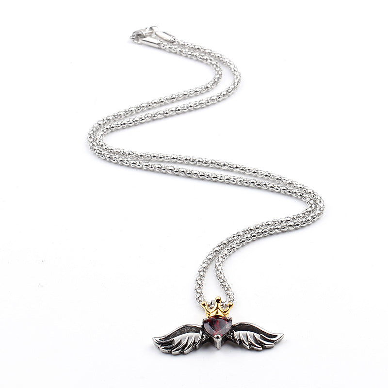 Red Diamond Spider Necklace & Heart Angel Gemstone Jewelry