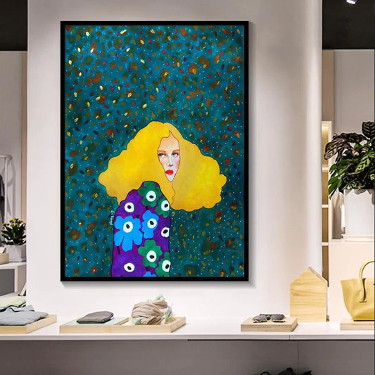 Décor Mural Personnage Minimaliste Moderne pour Boutique