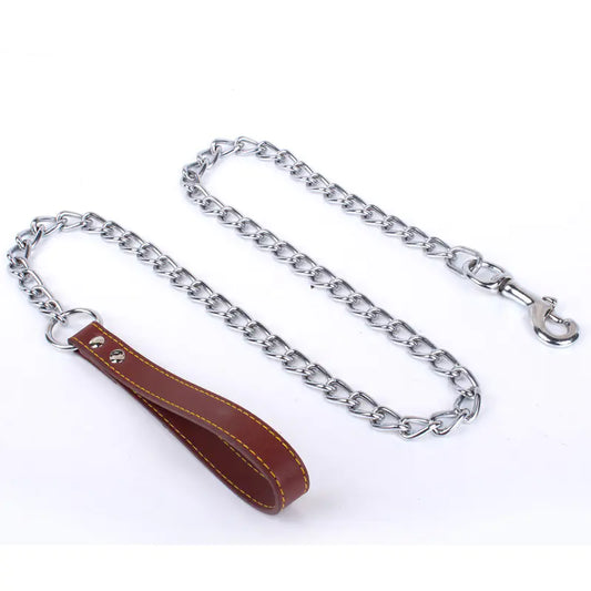 WalkPro Collection - Dog Traction Rope Strap with Anti-Bite Chain