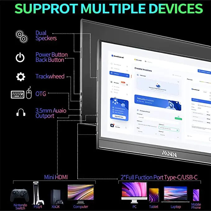 15.6" LCD Ultra-Thin Portable Display Monitor