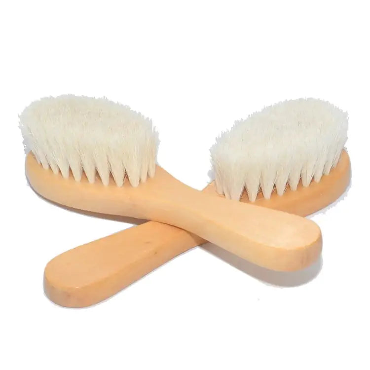 Wooden Baby Hairdressing Comb and Bath Brush Set