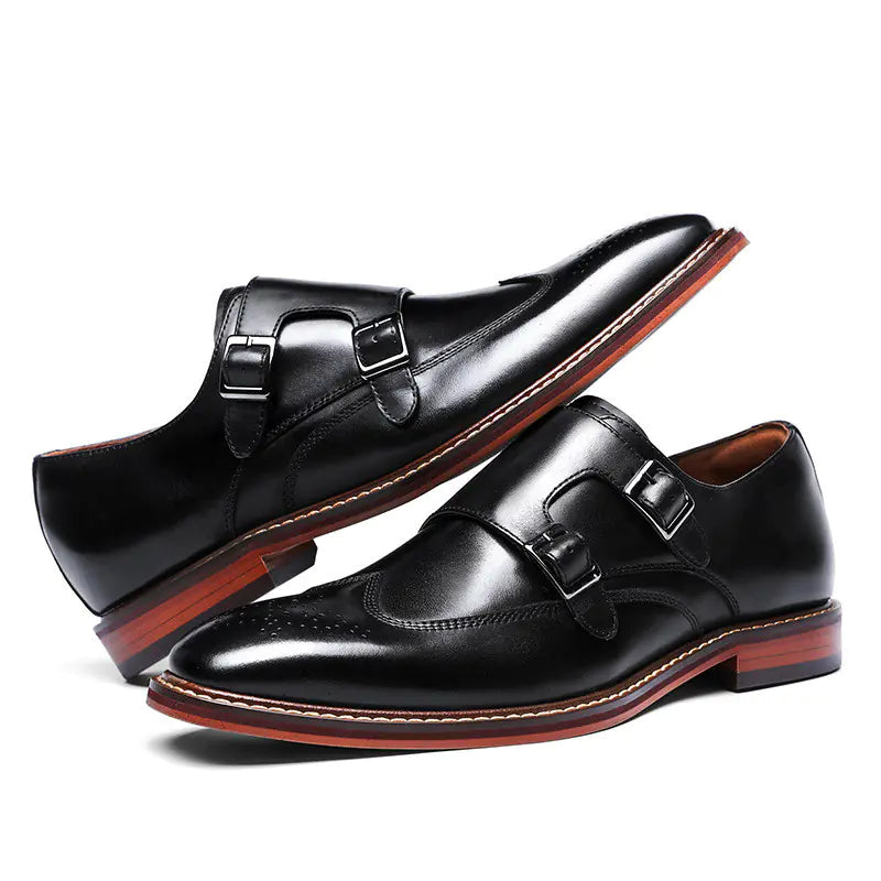Double Buckle Monk Shoes