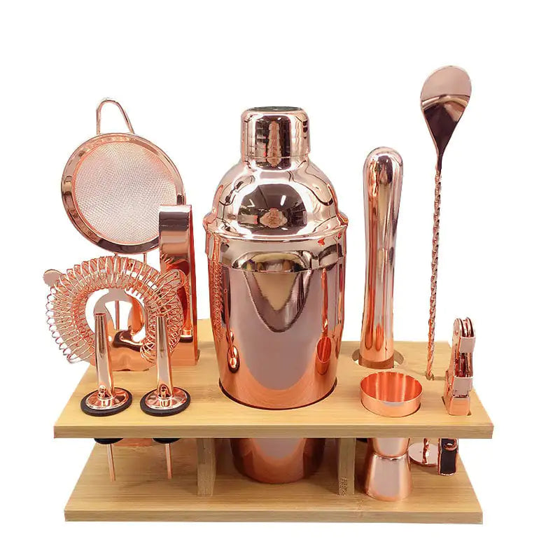 Ensemble de Shaker à Cocktail avec Accessoires en Verre