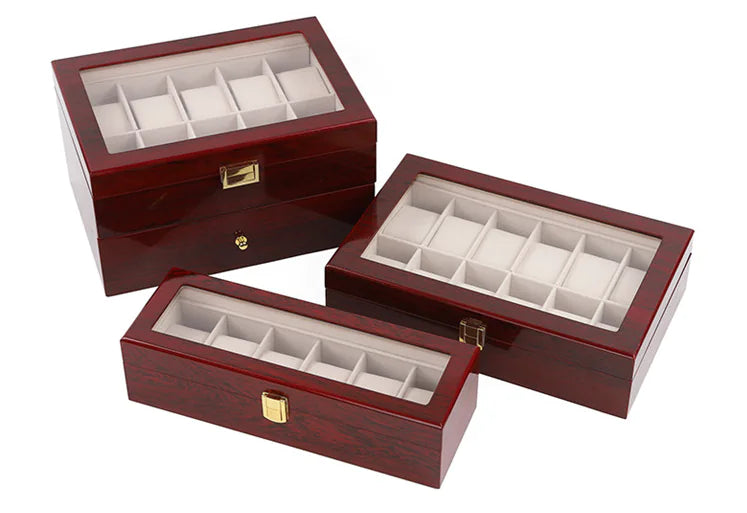 Boîte à montres en bois à double niveau pour 10 à 20 montres