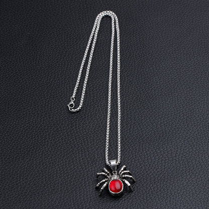 Red Diamond Spider Necklace & Heart Angel Gemstone Jewelry