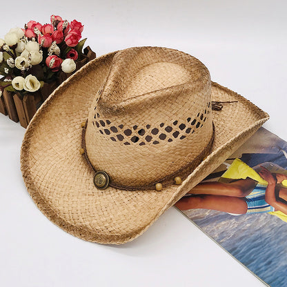 Western Cowboy Style Sun Hat for Beach Vacation
