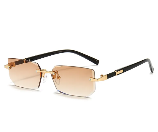 Lunettes de soleil sans monture pour femme, couleur gelée, tendance
