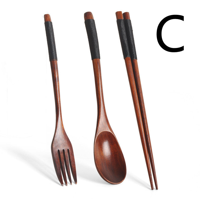 Korean Wooden Tableware Creative Color Spoon Set