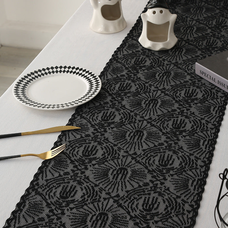 Halloween Day of the Dead Lace Table Flag Decoration