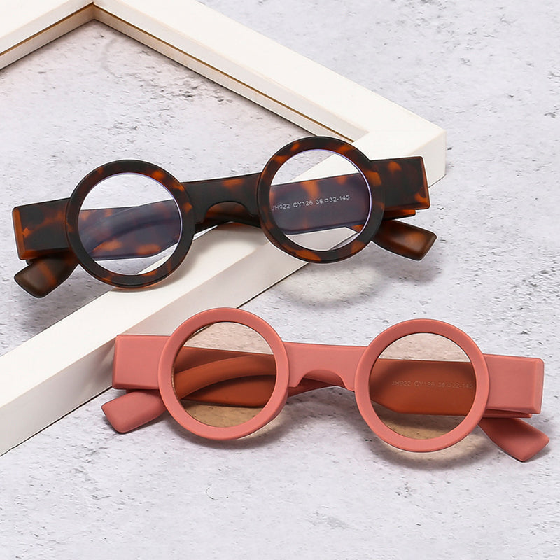 Retro Punk Round Sunglasses with UV400 Marine Lenses
