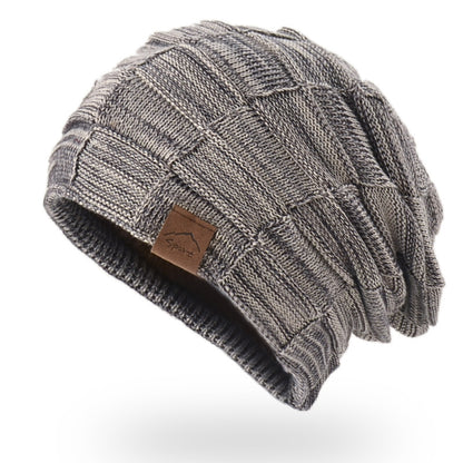 Warm Velvet Mixed Color Knitted Pullover Hat for Women