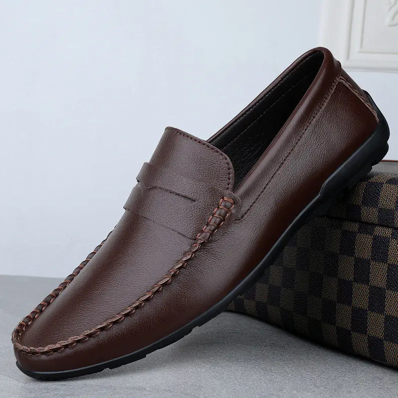 Men's British Driving Shoes in Layer Cowhide