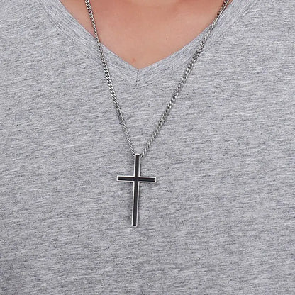 Minimalist Black Cross Necklace