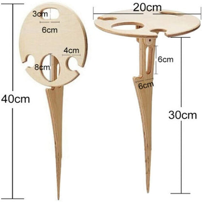 Table à vin ronde pliable en bois pour l'extérieur