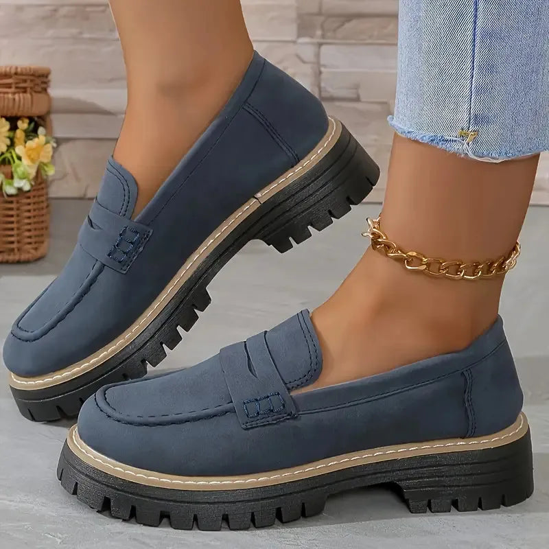 Chaussures décontractées pour femmes au fini mat de style britannique