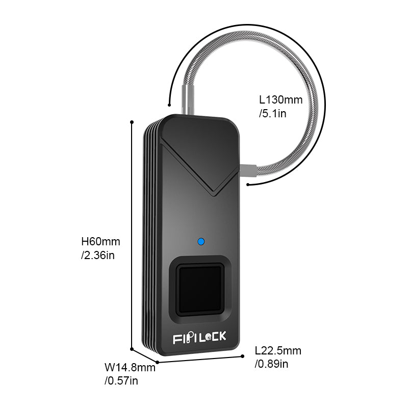 Mini-cadenas portable à empreinte digitale pour sacs et armoires haut de gamme