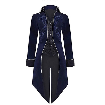 Halloween Swallowtail Vintage Punk Coat - Mid-Length