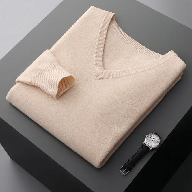 Pull en maille col V pour homme